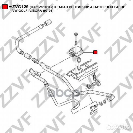 Клапан вентиляции картерных газов VW golf IV/BO
