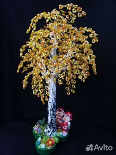 Берёза осенняя из бисера
