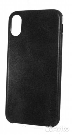Чехол для Apple iPhone X/Xs, пластик, под кожу, че