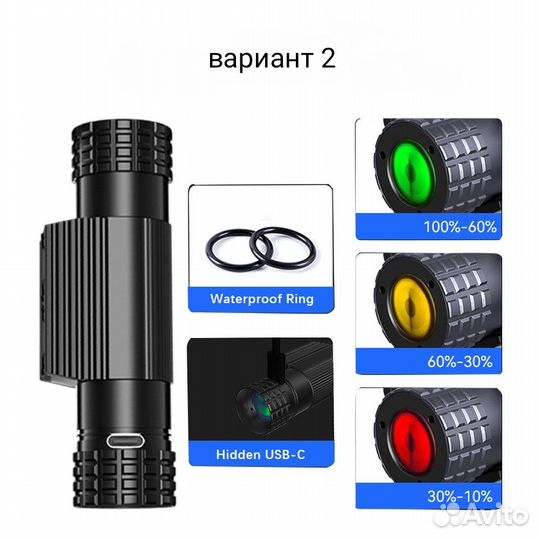 Налобный фонарик USB 18650 D25 H25 + новая версия