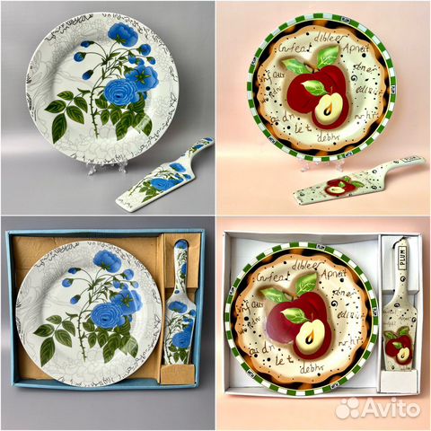 Блюдо для торта, пирога + лопатка, набор керамика