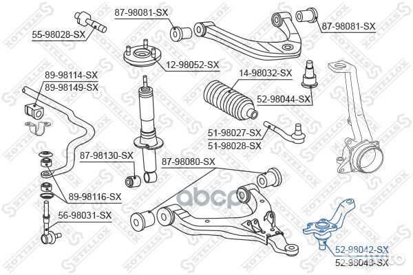 Опора шаровая нижняя правая Toyota Land Cruiser