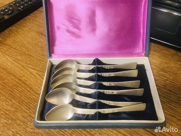 Новый набор чайных ложек мельхиор СССР