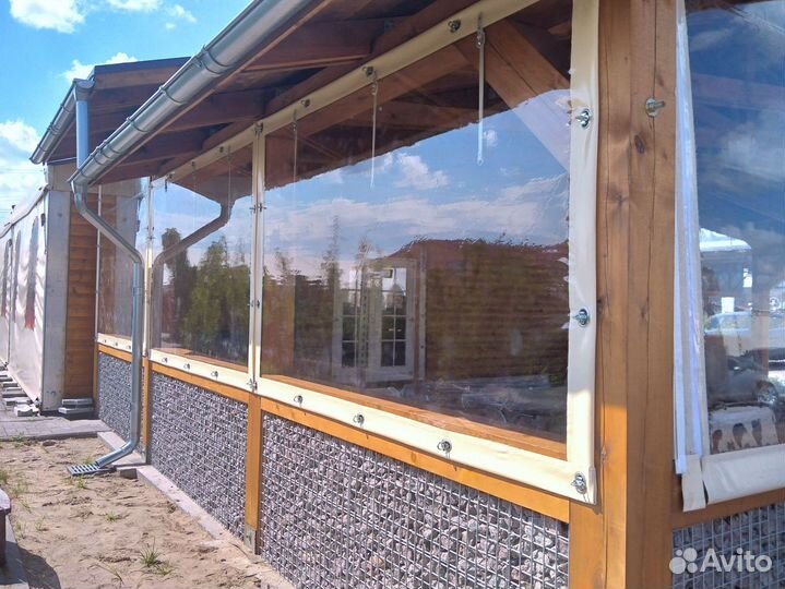 Мягкие окна пвх для веранды Белая окантовка