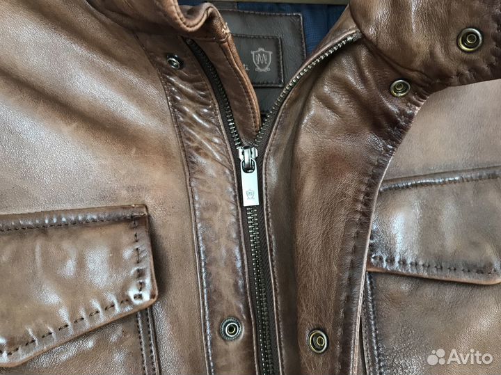 Кожаная куртка мужская 52-54 б/у Massimo Dutti