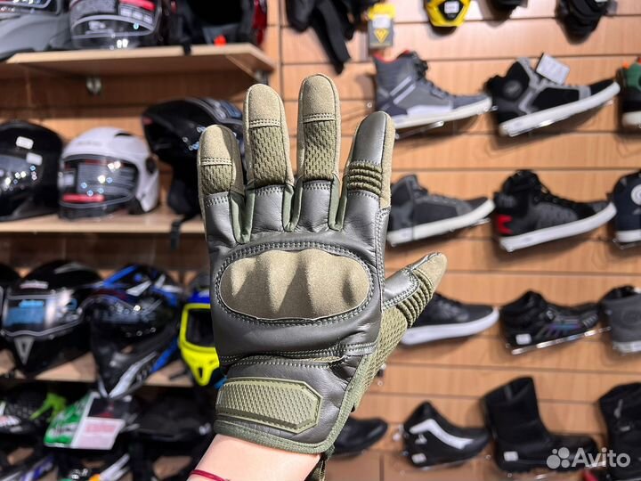Мото перчатки зеленые экипировка тактика