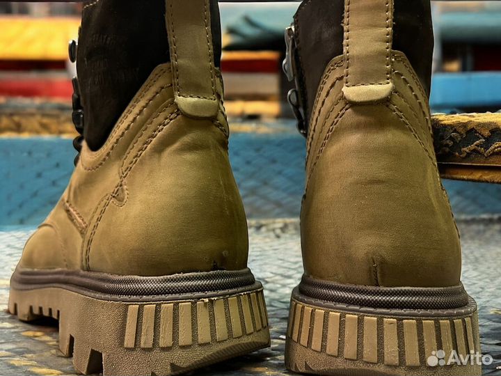 Ботинки зимние кожаные стиль Timberland мужские