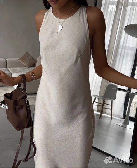 Льняное платье женское