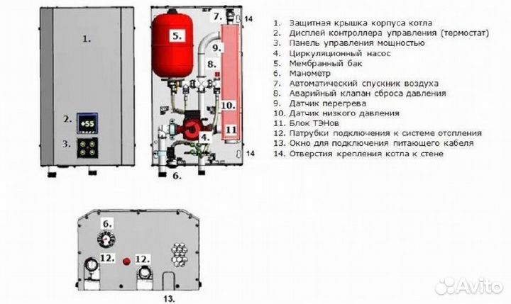 Электрический котел 6-9-12 кВт с Wi-Fi и Янд.Алиса