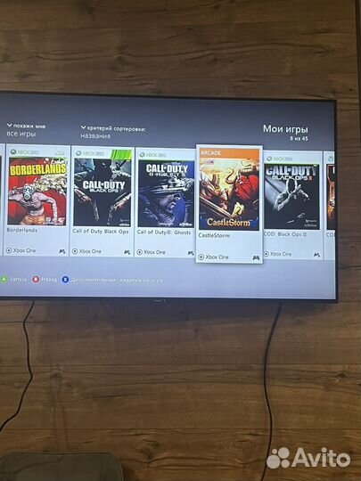 Xbox 360 e 500gb+45игр+2геймпада