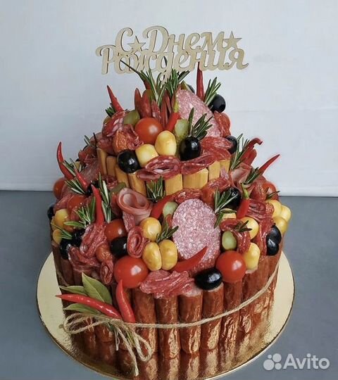 Мужские букеты съедобные/Мясной торт в Краснодаре