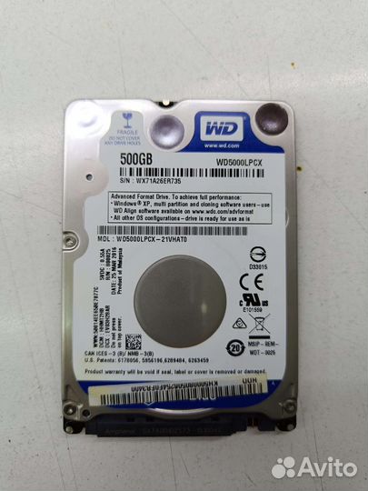 Жесткий диск 500 гб 2.5 Western Digital