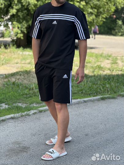 Костюм шорты+футболка Adidas M-3XL(48-56)