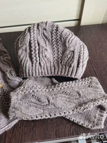 Комплект шапка, снуд, митенки