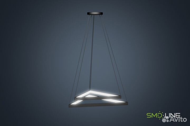 Светодиодная люстра в форме 2-х Треугольников
