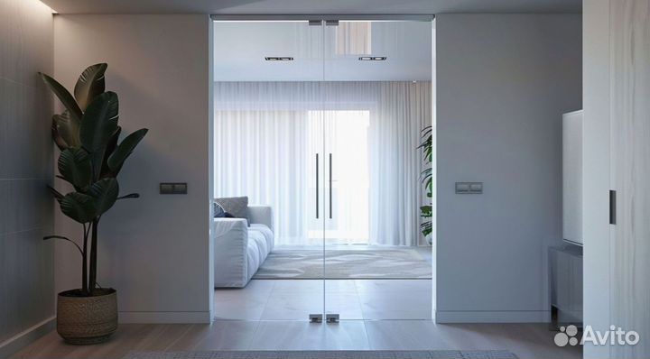 Стеклянная дверь апюминиевая