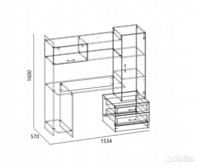 Стол компьютерный пкс-7 Памир (Ясень шимо)