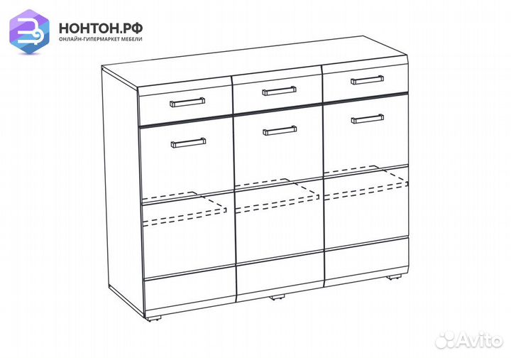 Комод Нэнси New бетон светлый / дуб сонома