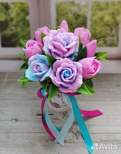 Букет цветов из мыла