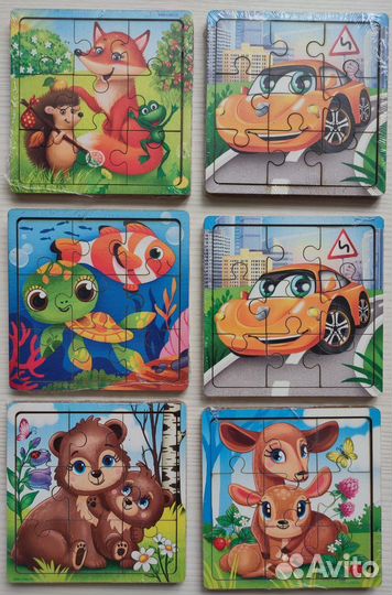 Деревянные пазлы для малышей новые