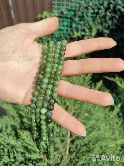 Нефрит натуральный 6 мм, 8 мм Канада