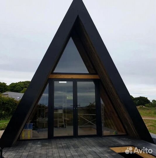Каркасные дома треугольные А-фрейм 6 х 8 м