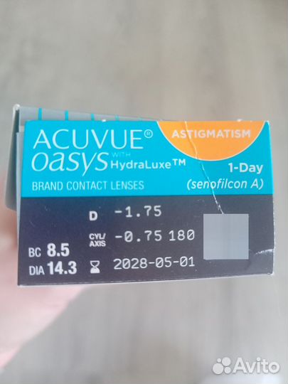 Линзы Acuvue oasys 1-DAY for astigmatism