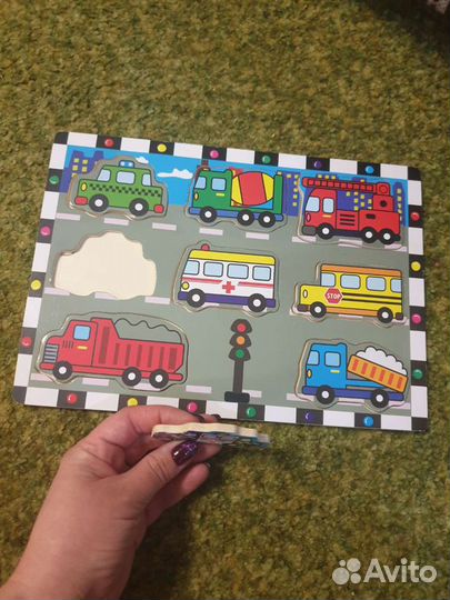 Деревянные пазлы и вкладыши (3шт)