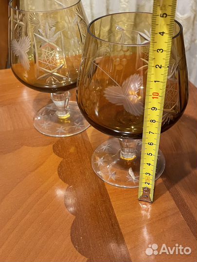 Бокалы фужеры Германия цветной хрусталь винтаж