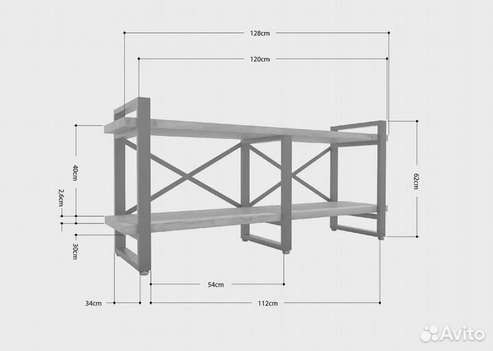 Тумба под тв Айсберг Лофт 120 черный/северное дере