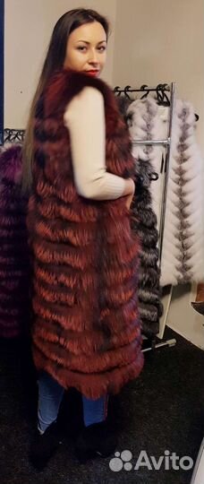 Жилетка чернобурка/жилетка натуральный мех/новая