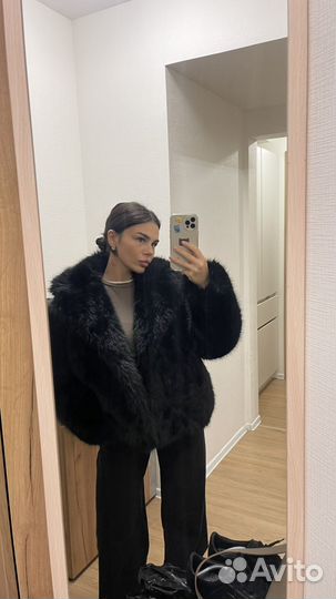 Шуба искуственная черная