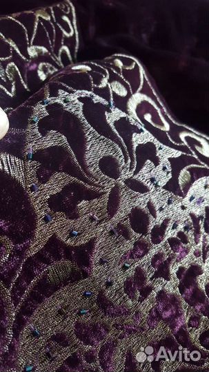 Покрывало пурпурный бархат франция.евро,подуш