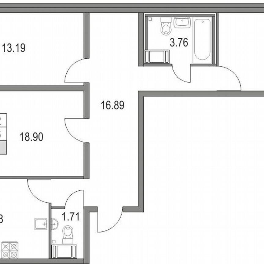 3-к. квартира, 81,4 м², 4/25 эт.