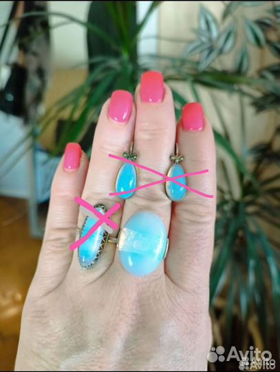 Кольца,серьги с лунным камнем,мельхиор, винтаж