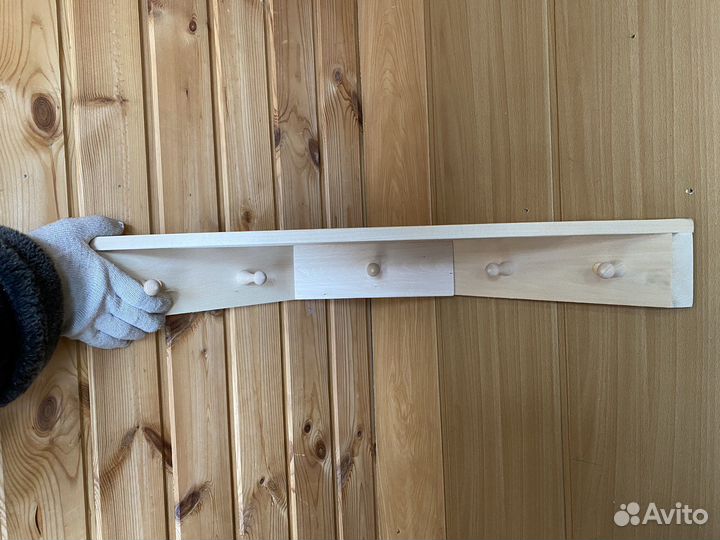 Угловая полка вешалка с 5-ю крючками