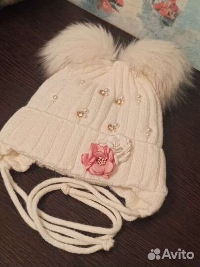 Шапка зимняя для девочки 50 52