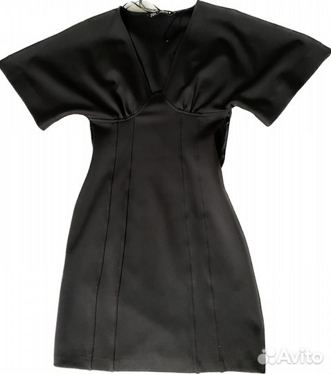 Платье zara черное мини