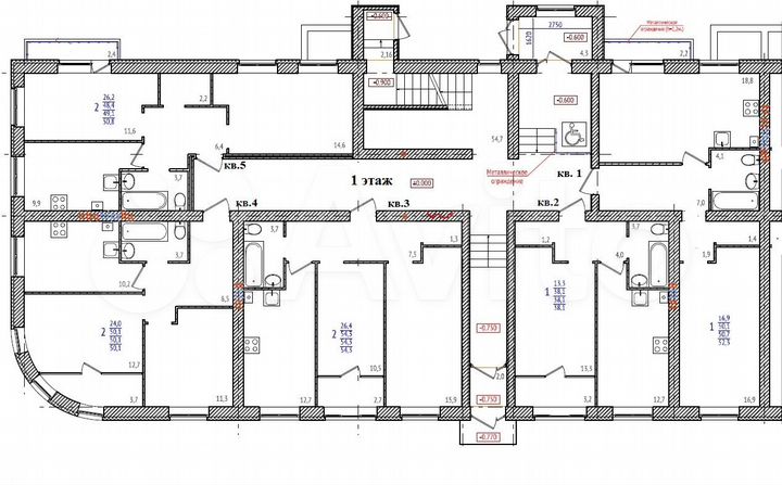 2-к. квартира, 50,1 м², 1/3 эт.