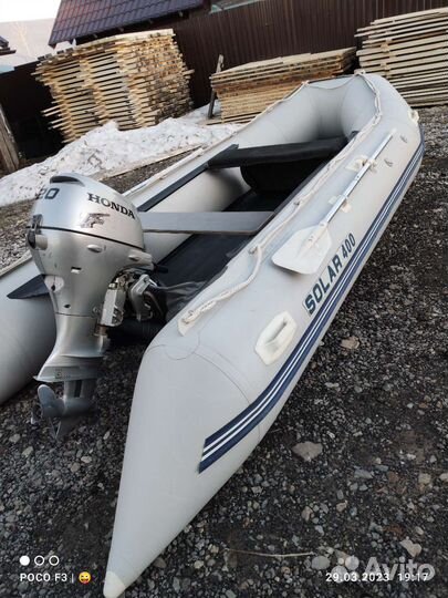 Мотор Honda BF20D, лодка Solar 400