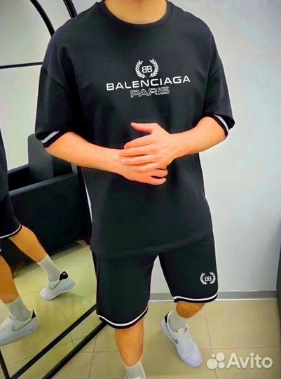 Летний спортивный костюм Balenciaga футболка+шорты