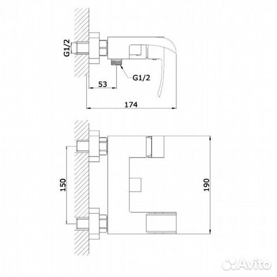 Cмеситель для ванны ganzer GZ44033F white