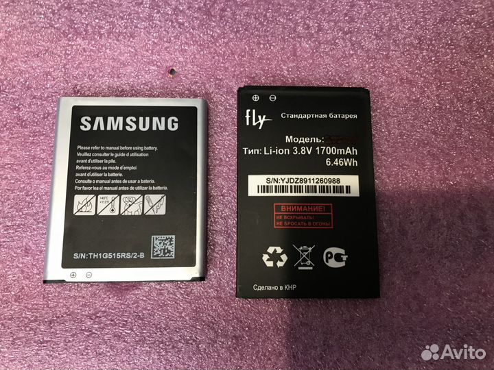 Продам аккумуляторы Samsung, FLY. Список внутри
