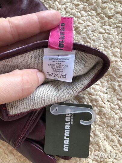 Перчатки женские кожаные новые 7.5/8