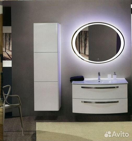 Зеркало Art&Max am-pes-900-700-ds-f Белое