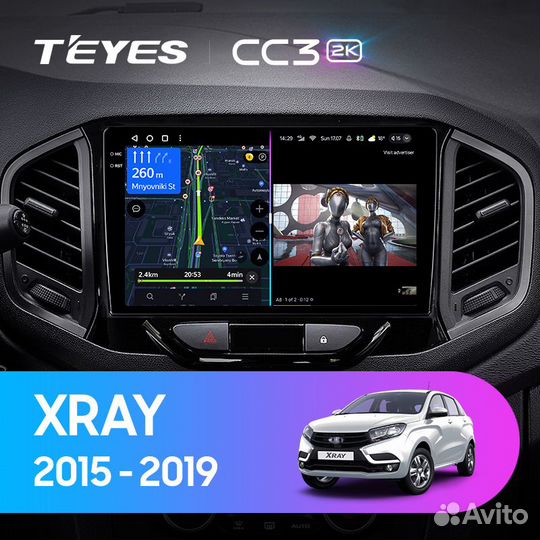 Магнитола Teyes CC3 2K 4/64 LADA X-Ray 2015-2019