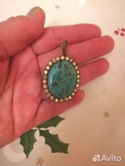 Подвеска СССР с натуральной бирюзой