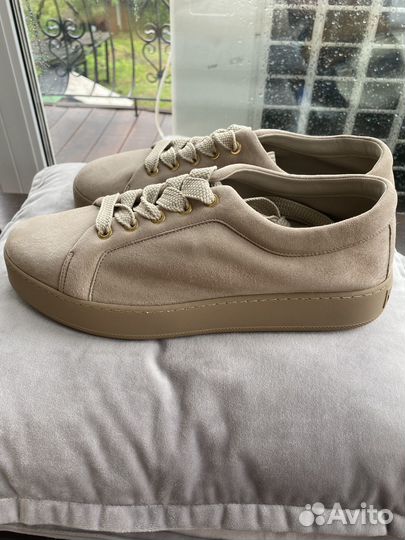 Max Mara 41 кеды бежевые замшевые на шнурках