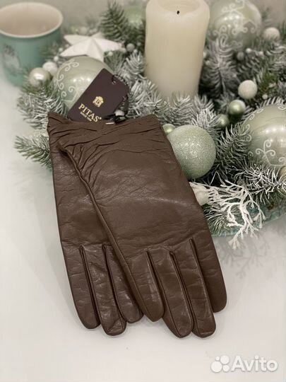Перчатки кожаные, новые Рitas, коричневые