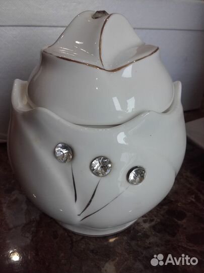 Сахарница фарфоровая, стразы milord